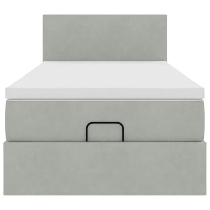 Struttura Letto Pouf con Materasso 90x200 cm in Velluto - homemem39