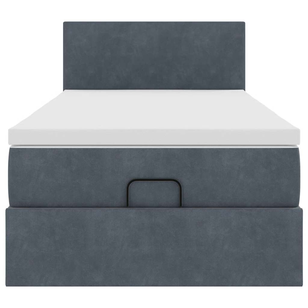Struttura Letto Pouf con Materasso 90x200 cm in Velluto