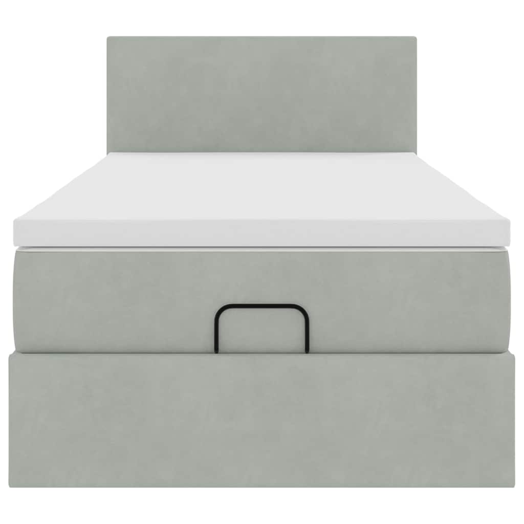 Struttura Letto Pouf con Materasso 100x200 cm Velluto