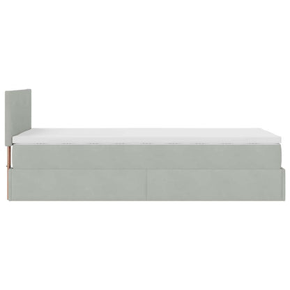 Struttura Letto Pouf con Materasso 100x200 cm Velluto