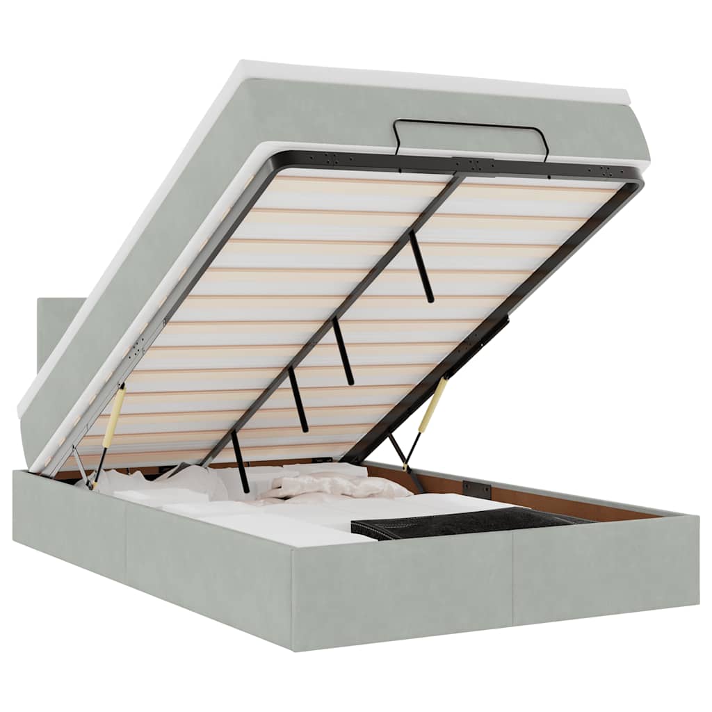 Struttura Letto Pouf con Materasso 120x200 cm Velluto - homemem39