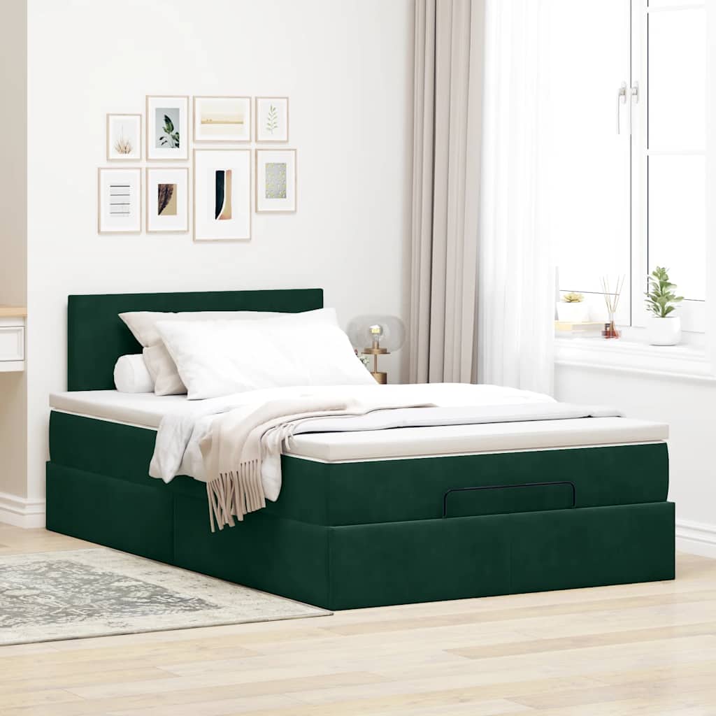 Struttura Letto Pouf con Materasso 120x200 cm Velluto | homemem39