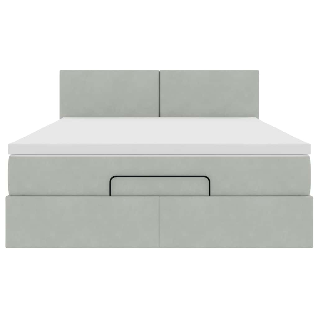 Struttura Letto Pouf con Materasso 140x190 cm Velluto | homemem39