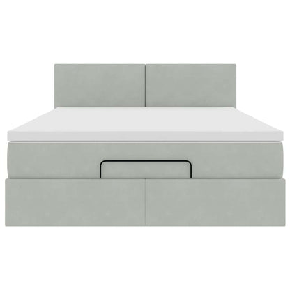 Struttura Letto Pouf con Materasso 140x190 cm Velluto | homemem39