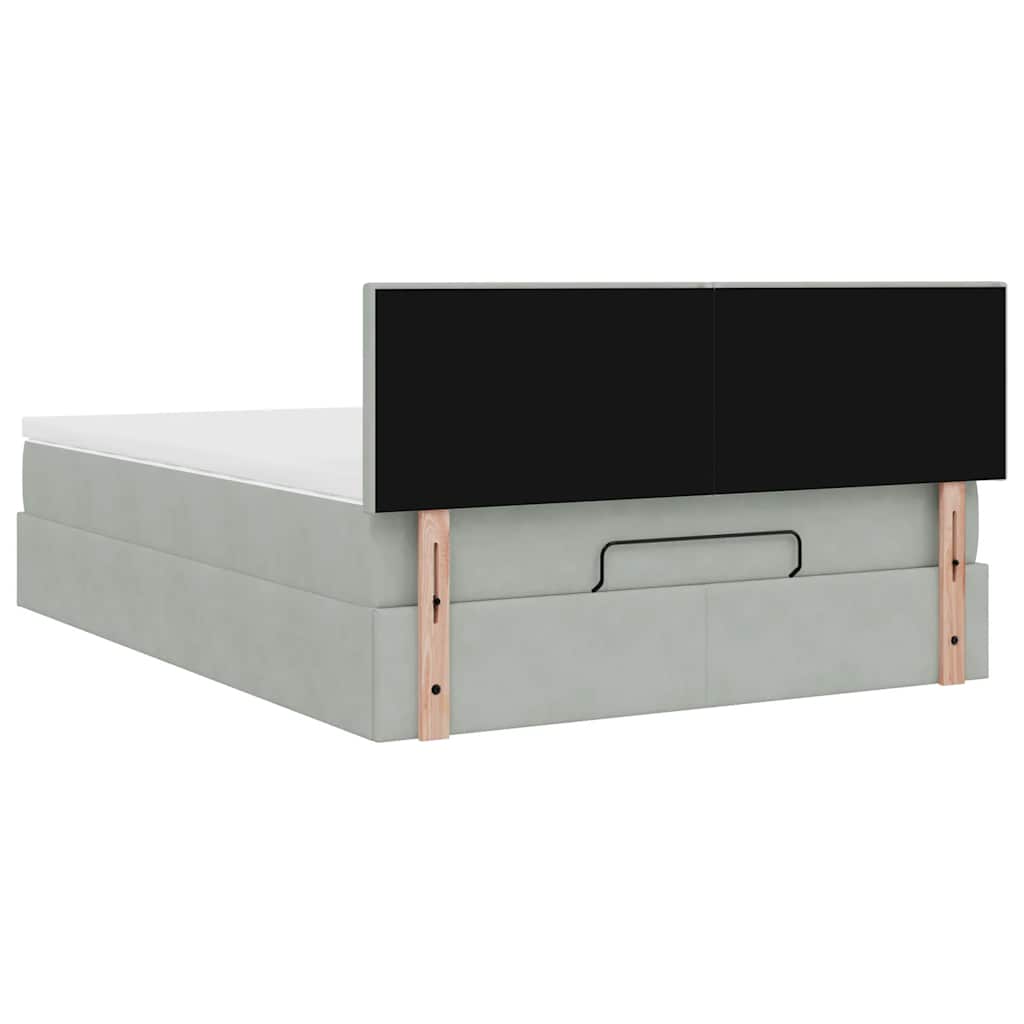 Struttura Letto Pouf con Materasso 140x190 cm Velluto | homemem39