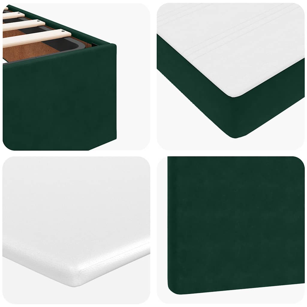 Struttura Letto Pouf con Materasso 140x190 cm in Velluto
