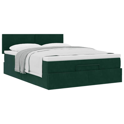 Struttura Letto Pouf con Materasso 140x190 cm in Velluto | homemem39