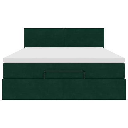 Struttura Letto Pouf con Materasso 140x190 cm in Velluto