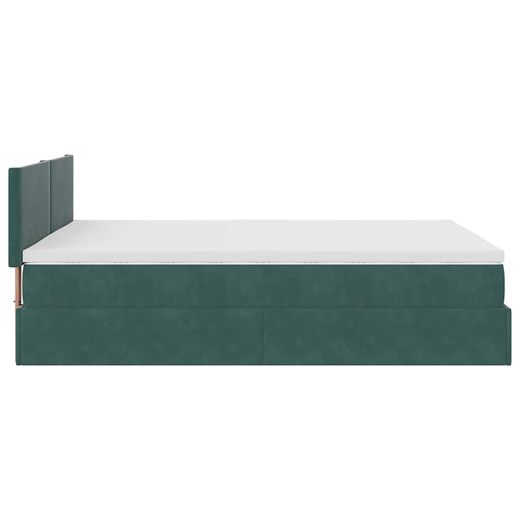 Struttura Letto Pouf con Materasso 140x190 cm in Velluto | homemem39
