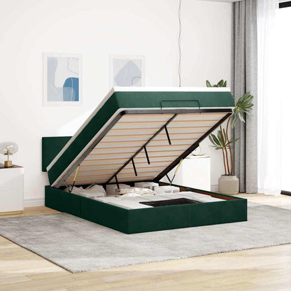Struttura Letto Pouf con Materasso 140x190 cm in Velluto | homemem39