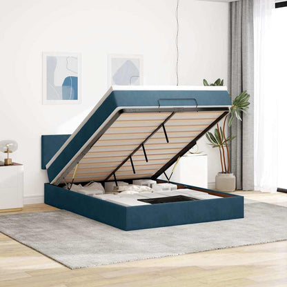 Struttura Letto Pouf con Materasso 140x190 cm in Velluto