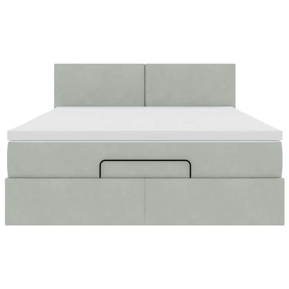 Struttura Letto Pouf con Materasso 140x200 cm in Velluto