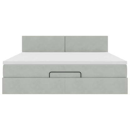 Struttura Letto Pouf con Materasso 160x200 cm in Velluto - homemem39