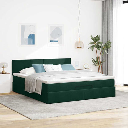 Struttura Letto Pouf con Materasso 160x200 cm in Velluto