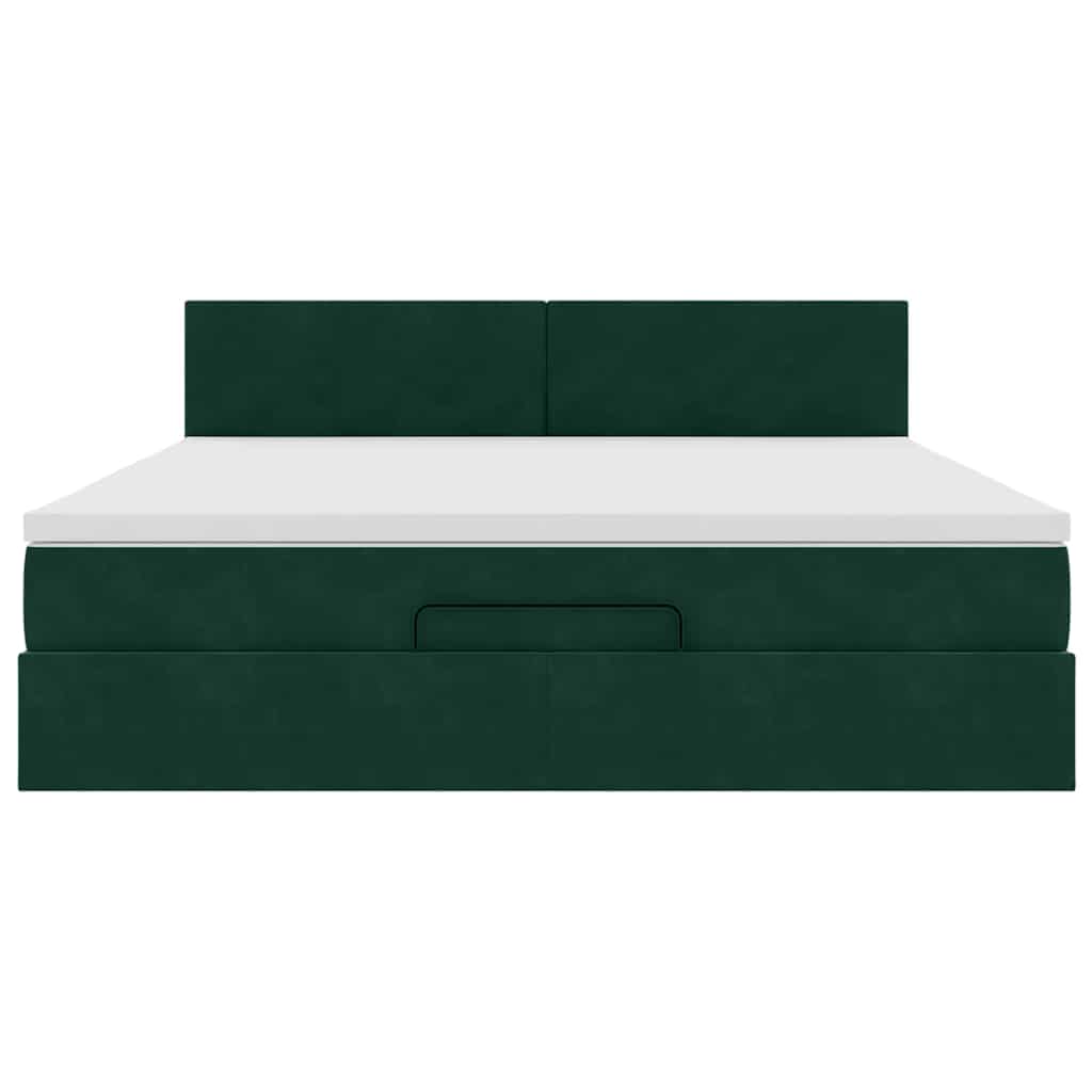 Struttura Letto Pouf con Materasso 160x200 cm in Velluto