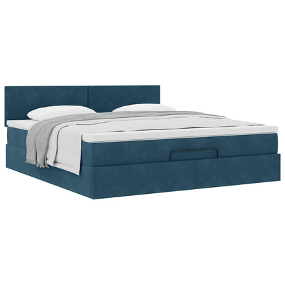 Struttura Letto Pouf con Materasso 160x200 cm in Velluto | homemem39