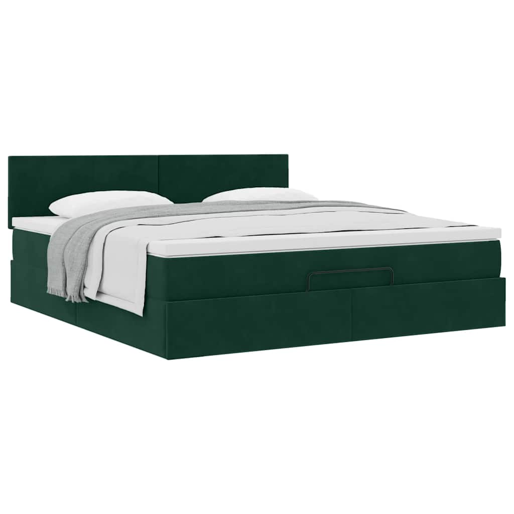 Struttura Letto Pouf con Materasso 180x200 cm in Velluto | homemem39