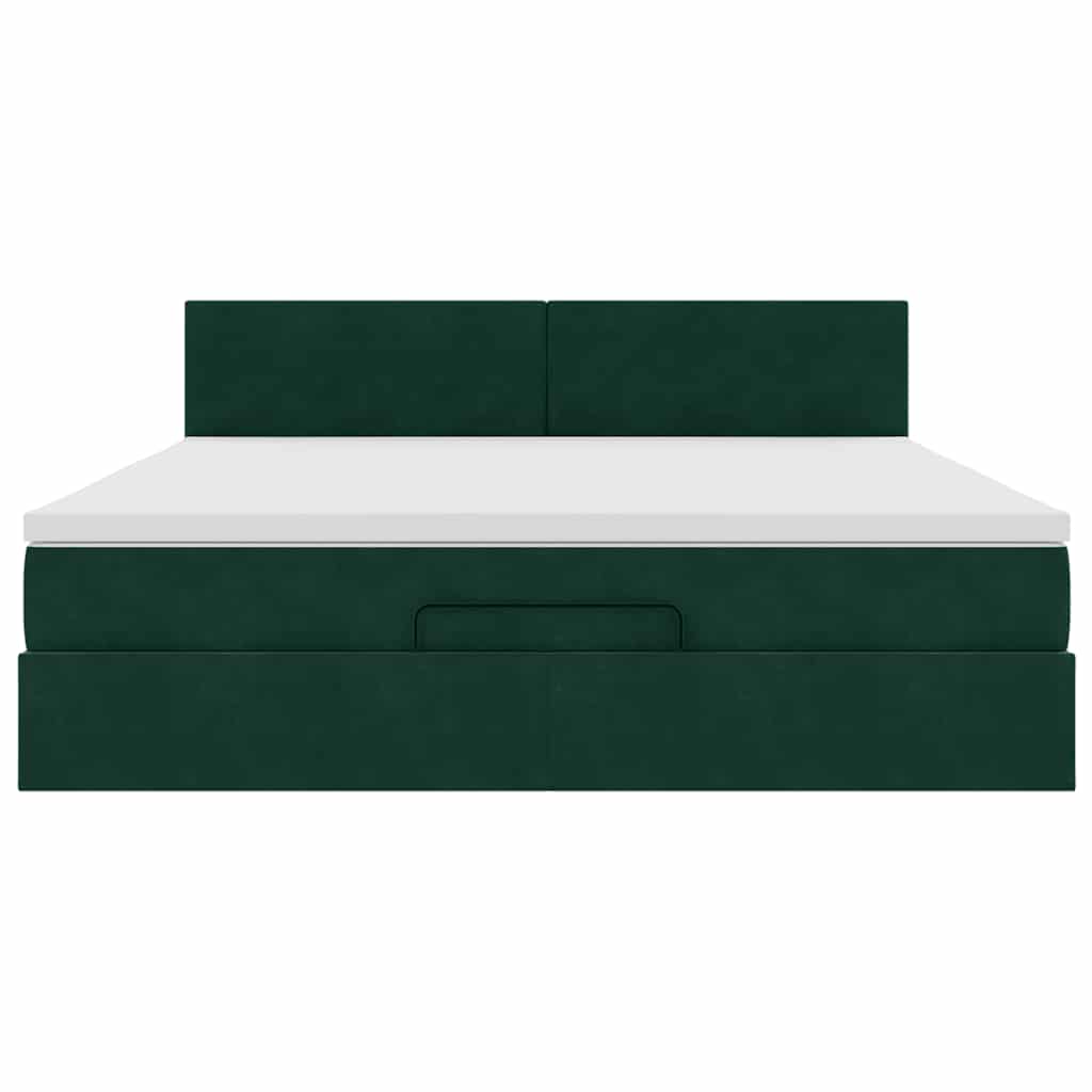 Struttura Letto Pouf con Materasso 180x200 cm in Velluto