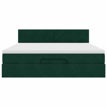 Struttura Letto Pouf con Materasso 180x200 cm in Velluto