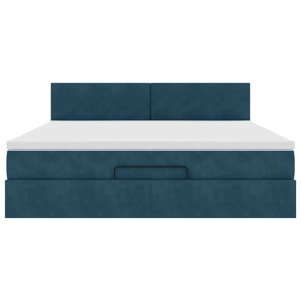 Struttura Letto Pouf con Materasso 180x200 cm in Velluto