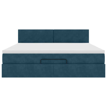 Struttura Letto Pouf con Materasso 180x200 cm in Velluto