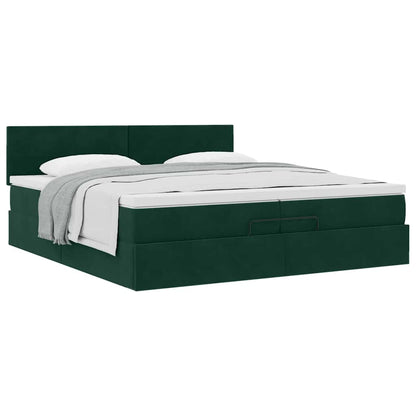 Struttura Letto Pouf con Materasso 200x200 cm in Velluto | homemem39