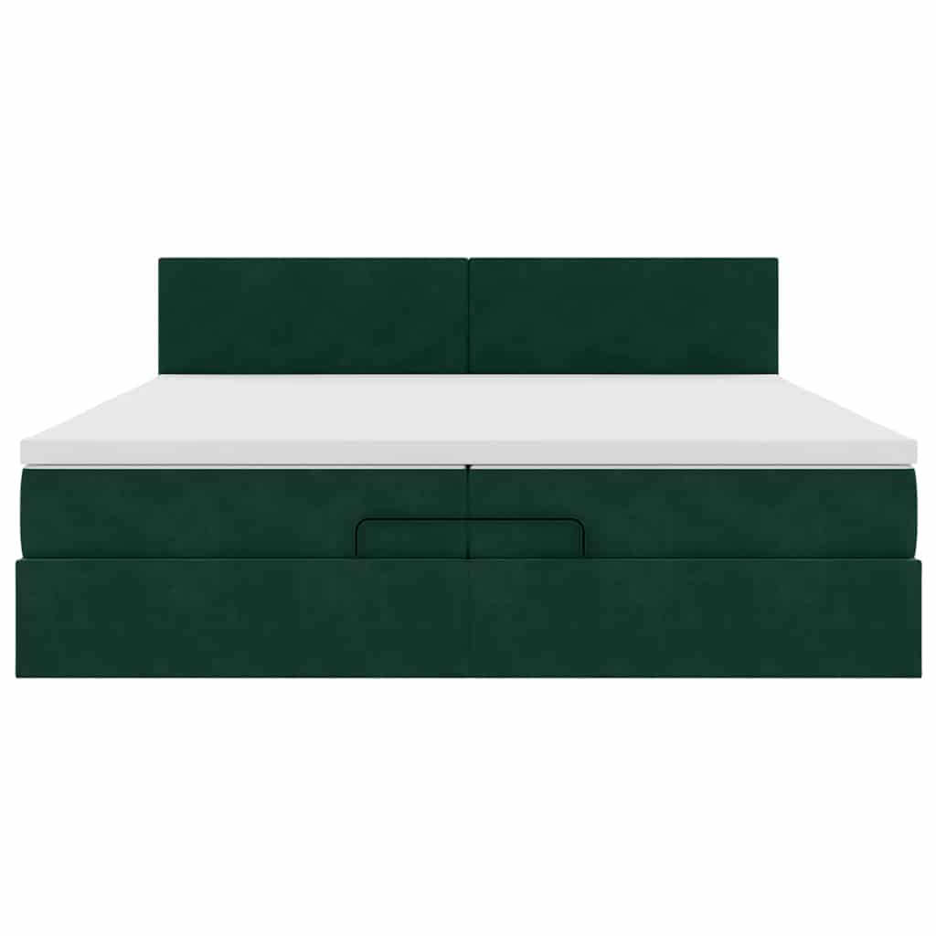 Struttura Letto Pouf con Materasso 200x200 cm in Velluto | homemem39