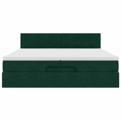 Struttura Letto Pouf con Materasso 200x200 cm in Velluto | homemem39