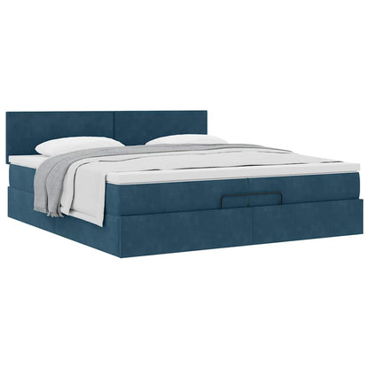 Struttura Letto Pouf con Materasso 200x200 cm in Velluto | homemem39