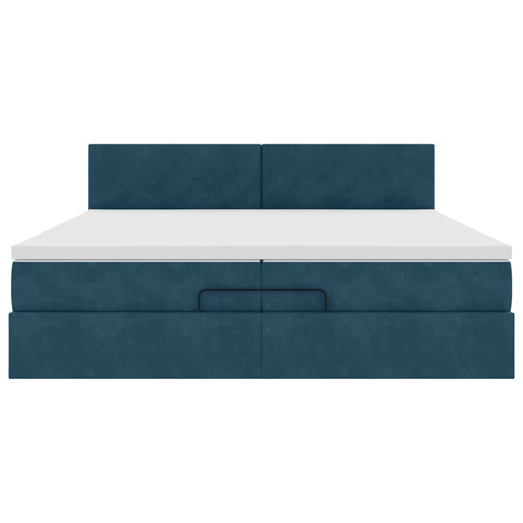 Struttura Letto Pouf con Materasso 200x200 cm in Velluto | homemem39