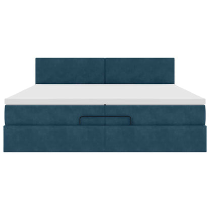 Struttura Letto Pouf con Materasso 200x200 cm in Velluto | homemem39