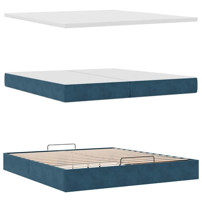 Struttura Letto Pouf con Materasso 200x200 cm in Velluto | homemem39