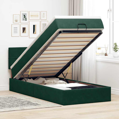 Struttura Letto Pouf con Materasso 80x200 cm Velluto