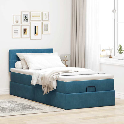 Struttura Letto Pouf con Materasso 80x200 cm Velluto