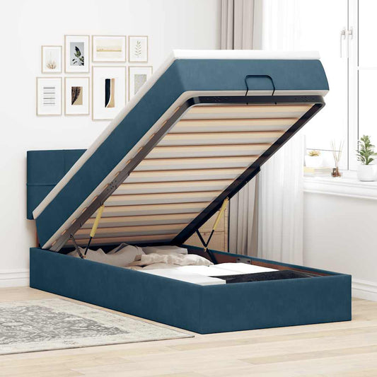 Struttura Letto Pouf con Materasso 80x200 cm Velluto