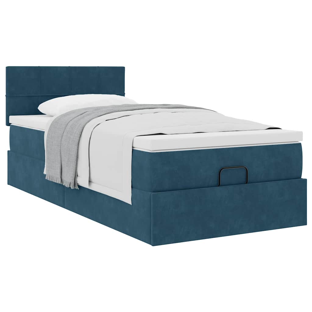 Struttura Letto Pouf con Materasso 90x190 cm in Velluto | homemem39