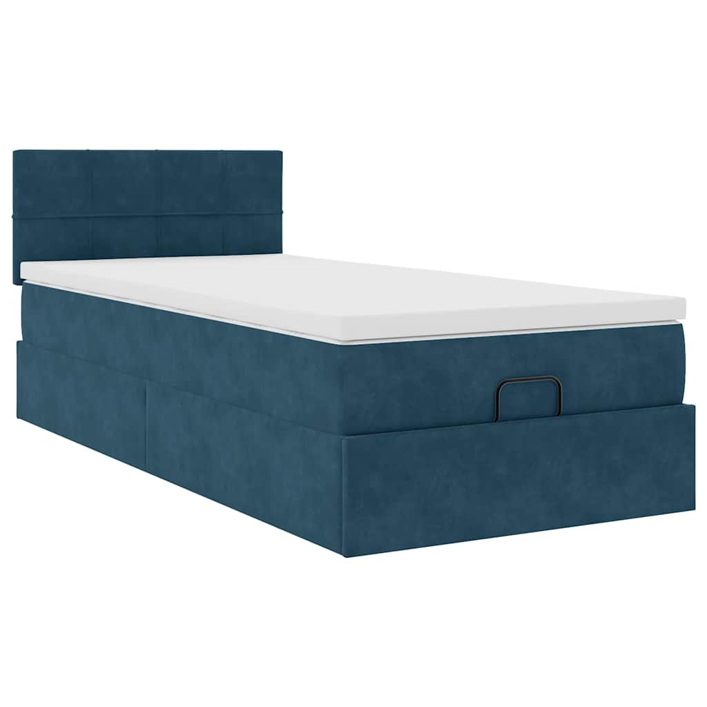 Struttura Letto Pouf con Materasso 90x190 cm in Velluto | homemem39