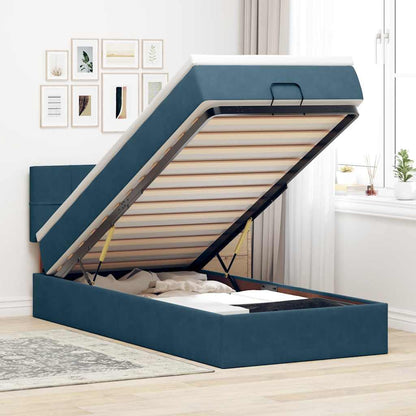 Struttura Letto Pouf con Materasso 90x190 cm in Velluto | homemem39