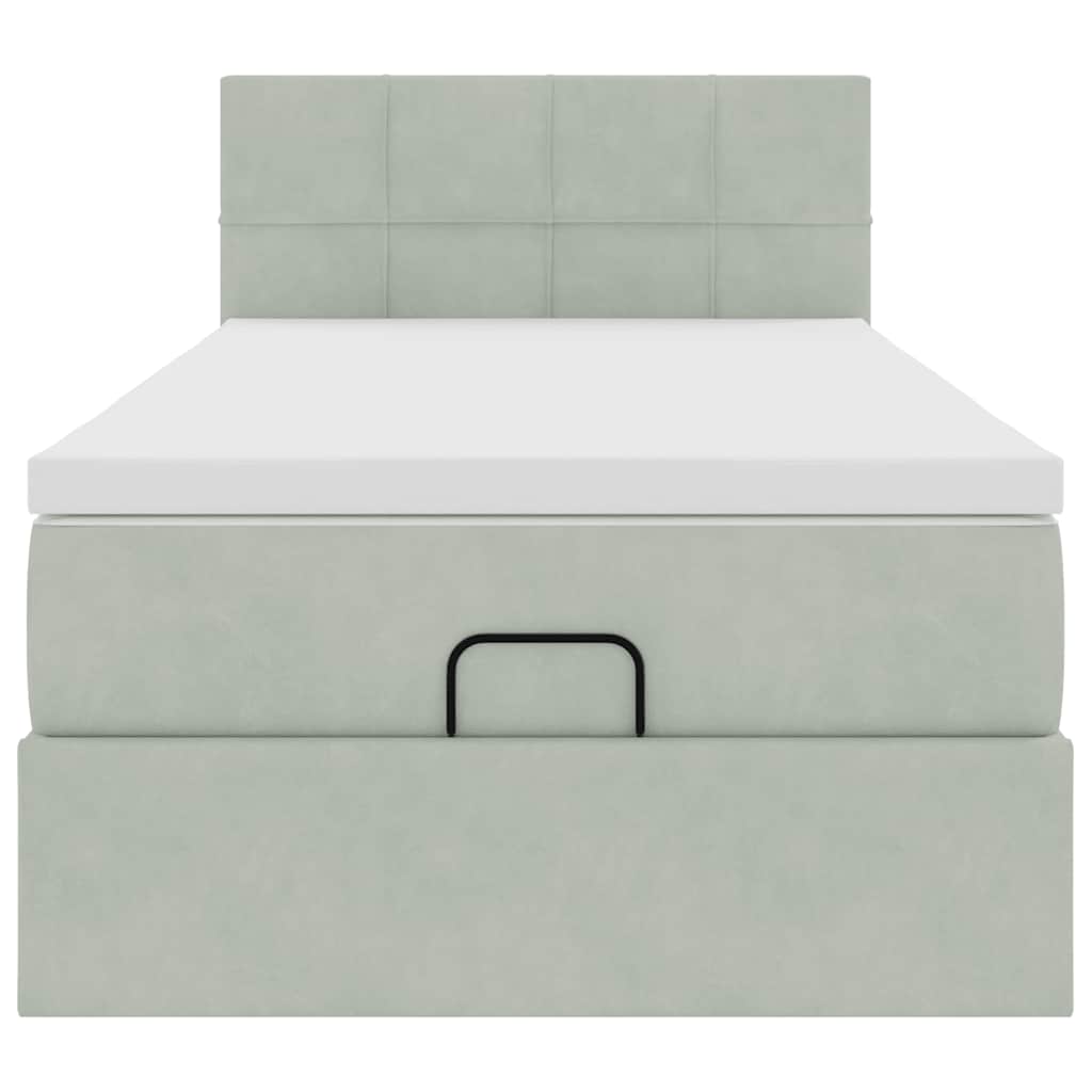 Struttura Letto Pouf con Materasso 90x200 cm in Velluto