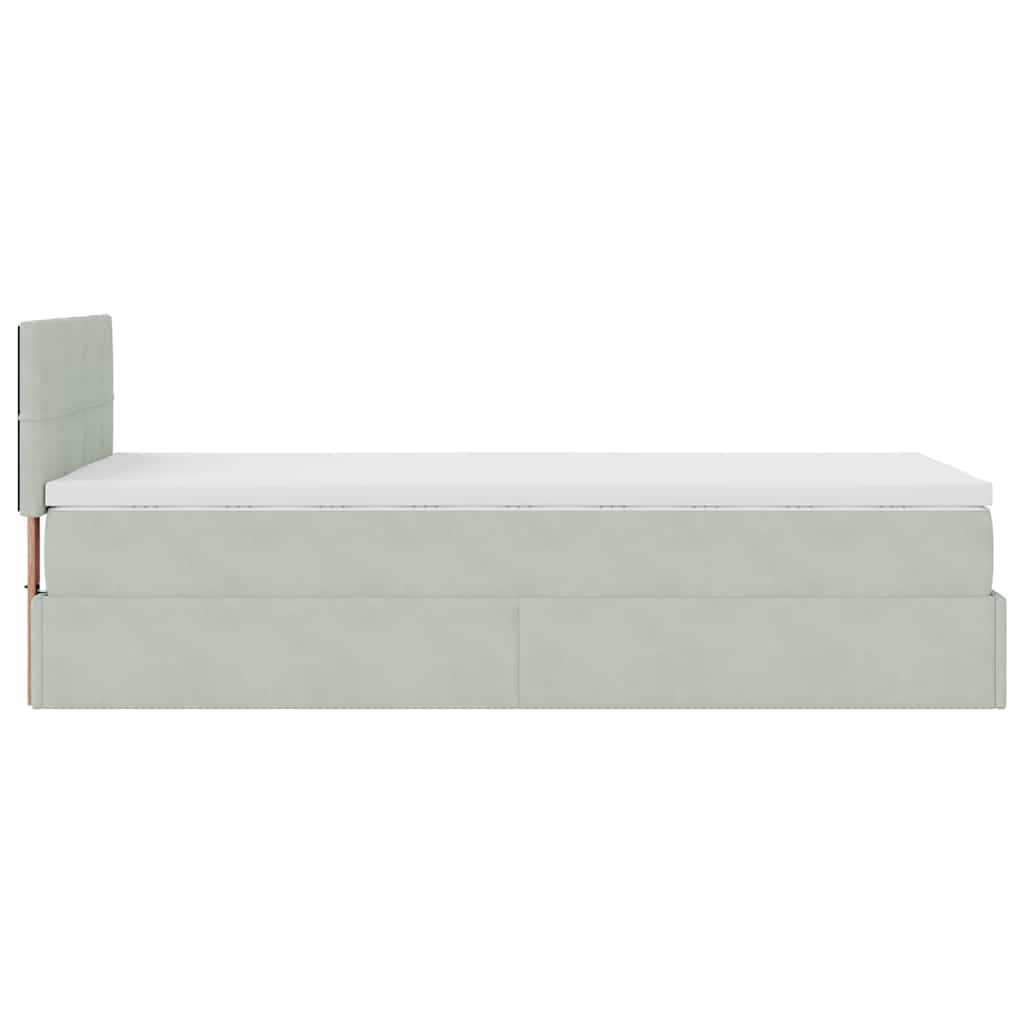 Struttura Letto Pouf con Materasso 90x200 cm in Velluto