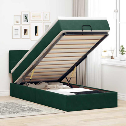 Struttura Letto Pouf con Materasso in Velluto