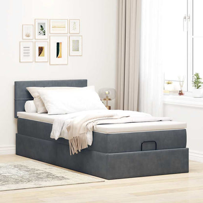Struttura Letto Pouf con Materasso 100x200 cm Velluto