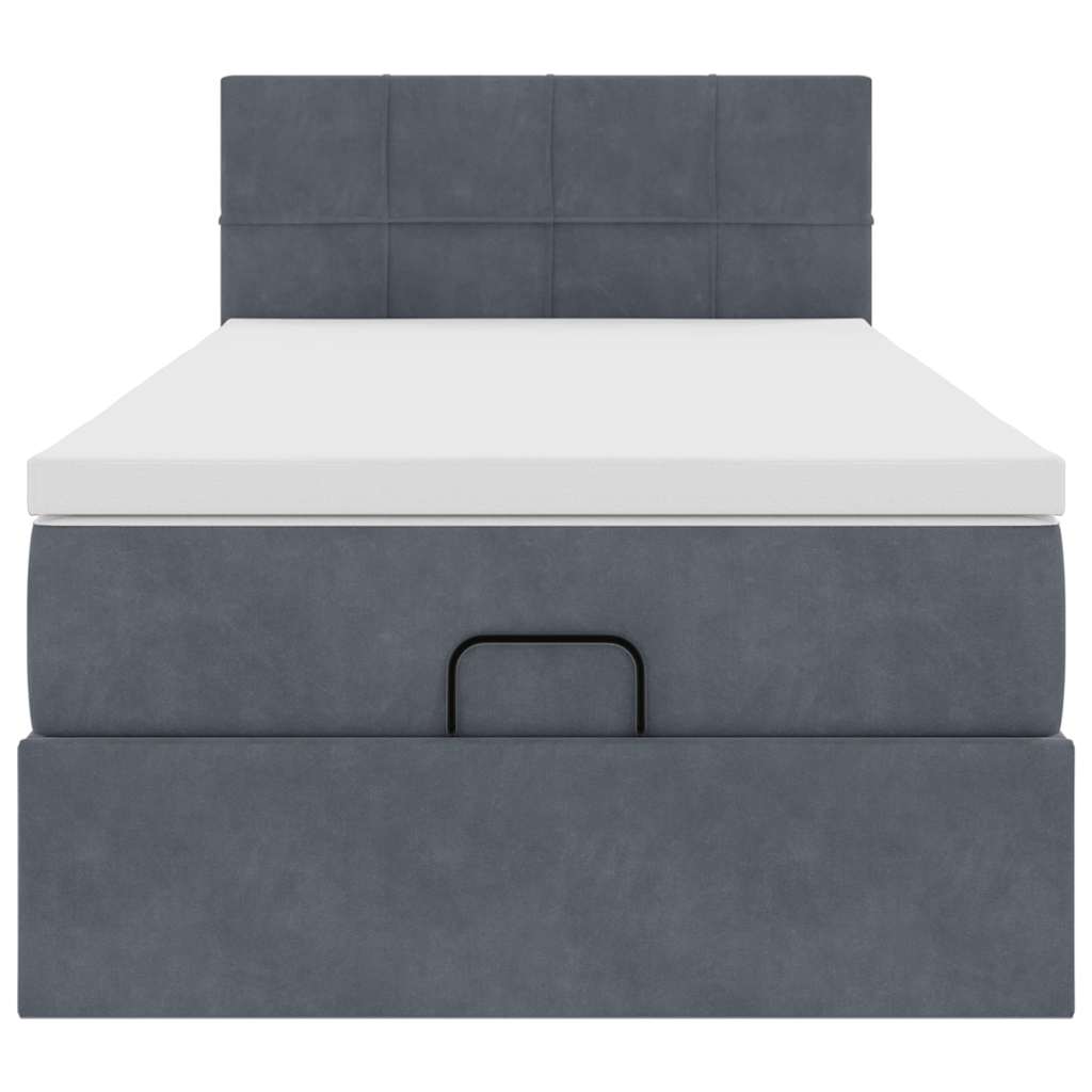 Struttura Letto Pouf con Materasso 100x200 cm Velluto