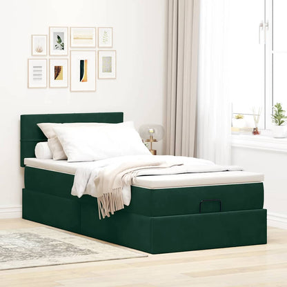 Struttura Letto Pouf con Materasso 100x200 cm Velluto