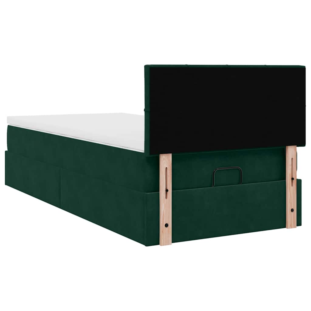 Struttura Letto Pouf con Materasso 100x200 cm Velluto