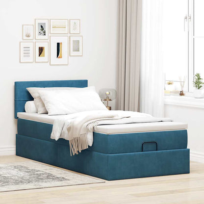 Struttura Letto Pouf con Materasso 100x200 cm Velluto - homemem39