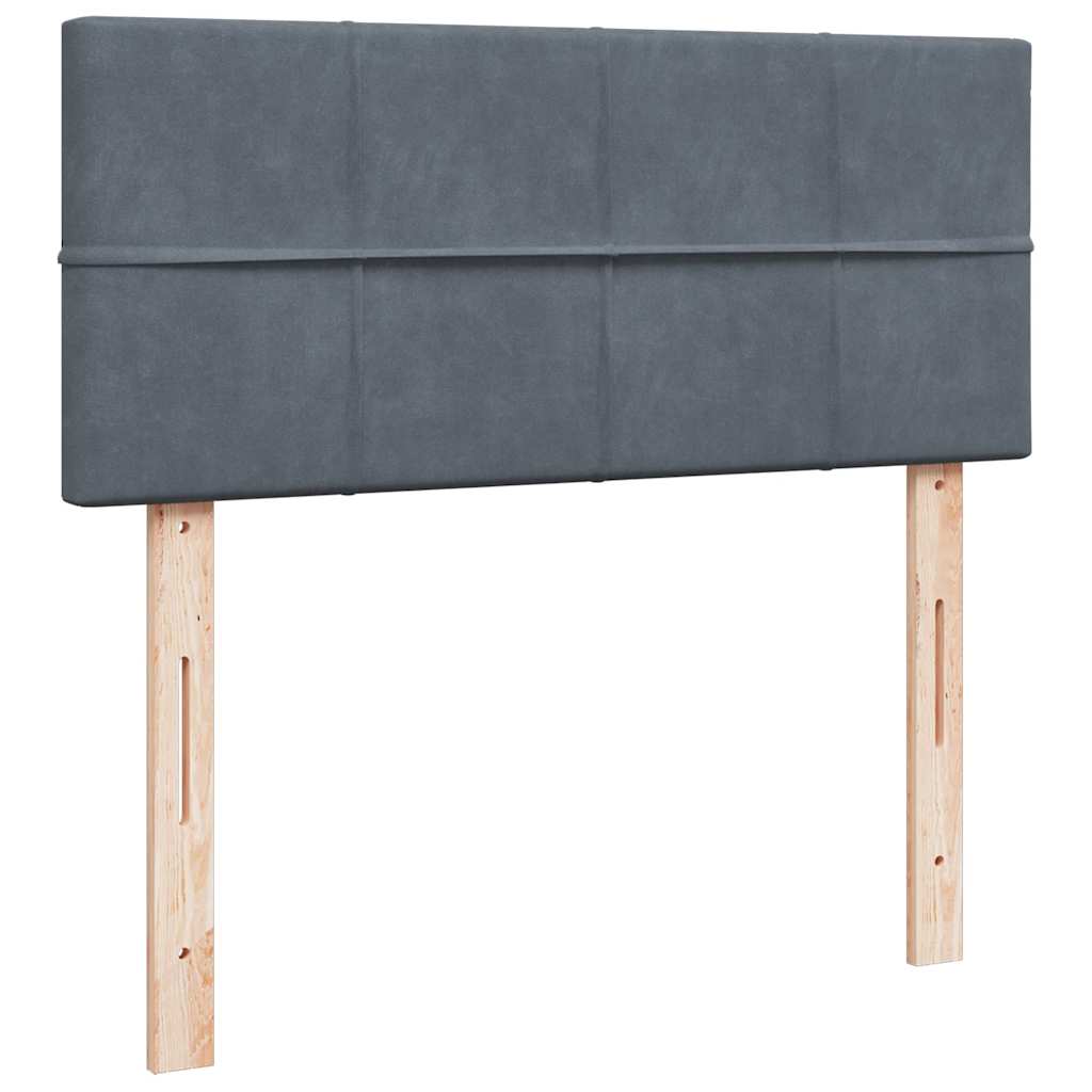 Pouf Letto con Materasso Grigio Scuro 120x190 cm Velluto