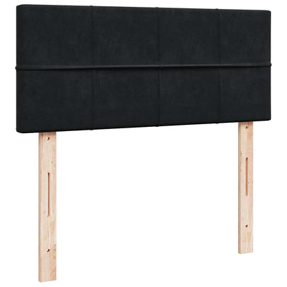 Pouf Letto con Materasso Nero 120x190 cm Velluto