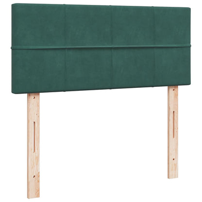 Pouf Letto con Materasso Verde Scuro 120x190 cm Velluto