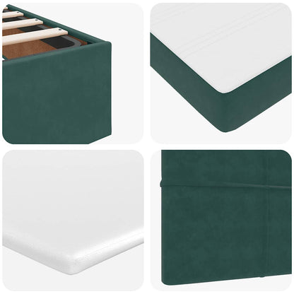 Pouf Letto con Materasso Verde Scuro 120x190 cm Velluto